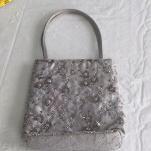Vintage Gray Beaded Women's Bag